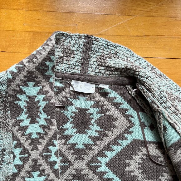 RETROD retro sweater pale mint green/pale brown , size Small - Picture 11 of 14